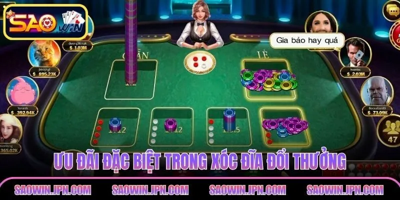 Ưu đãi đặc biệt trong xóc đĩa đổi thưởng